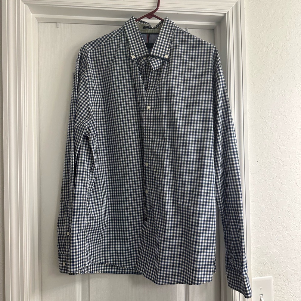 Tommy Hilfiger navy and White button up